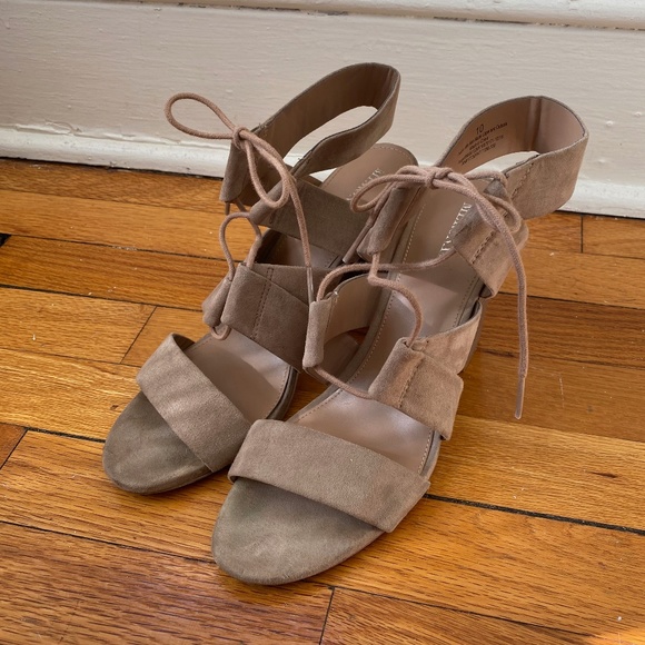 Strappy Suede Heels - Picture 1 of 2